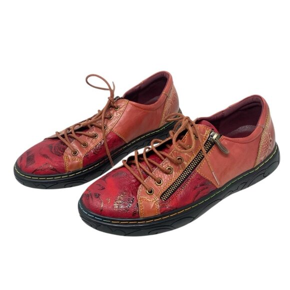 Spring Step L'Artiste Sneakers‎ Danli Bloom Floral Boho Leather Size 41 US 9.5 - Picture 1 of 11